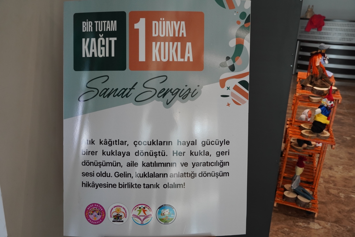 Adıyaman’da geri dönüşüm ve sanat buluştu: ‘Bir Tutam Kâğıt, Bir Dünya Kukla’ sergisi ziyarete açıldı