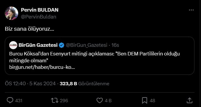 DEM Partili Buldan’dan mitinge katılmayan Köksal’a yanıt: 'Biz Sana Ölüyoruz'