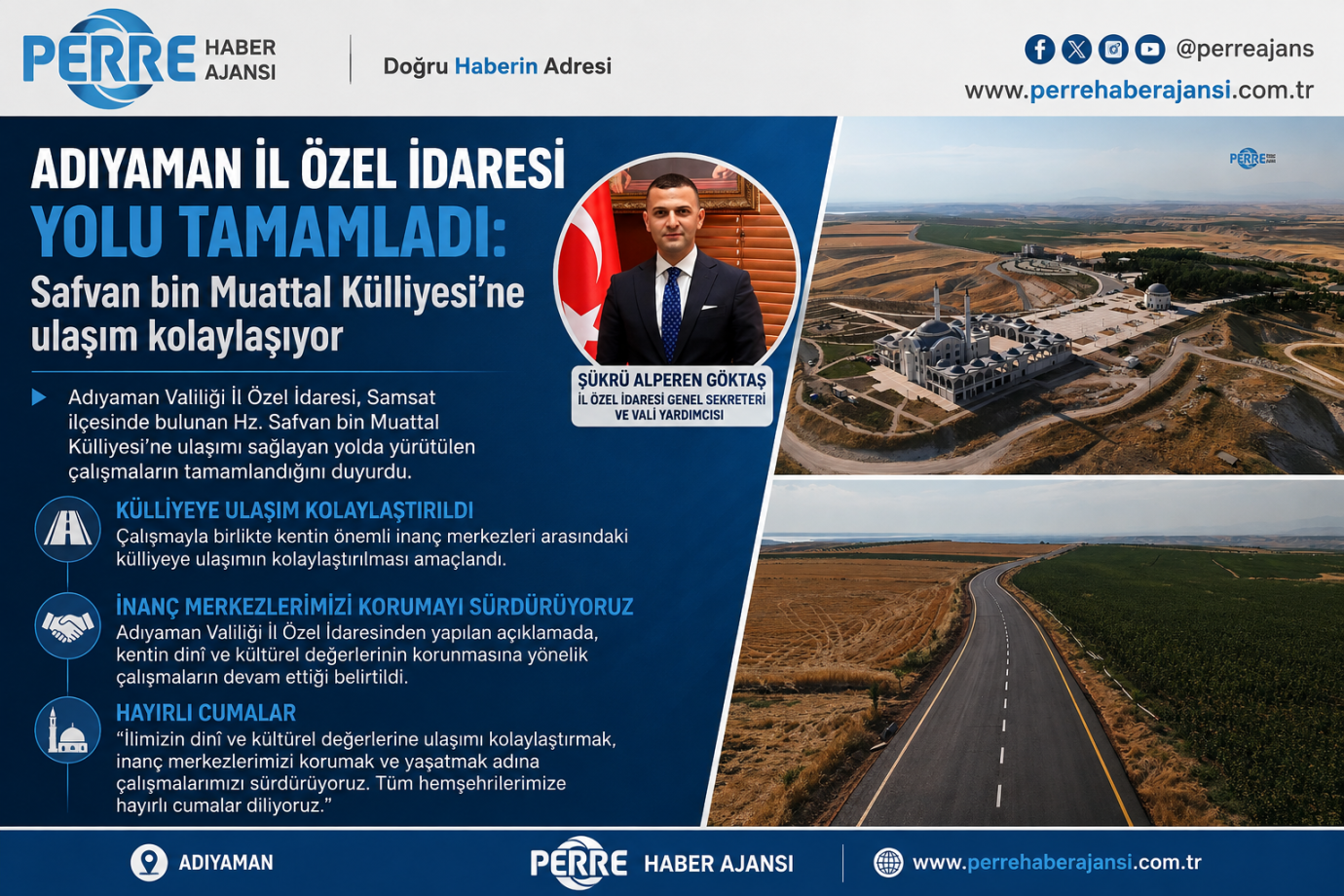 Adıyaman İl Özel İdaresi yolu tamamladı: Safvan bin Muattal Külliyesi’ne ulaşım kolaylaşıyor
