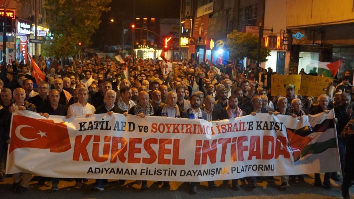 Adıyaman’da Aksa Tufanı’nın 3. yılı yürüyüşü: ‘Mekke İttifakı’nın göbeğine Gazze’yi koyalım’  - Videolu Haber
